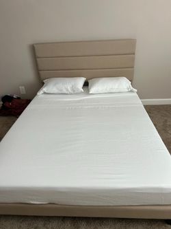 Queen sized bed frame and mattress