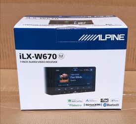 Alpine Double Din USB Apple Carplay & Android Auto Touchscreen Stereo SiriusXM Ready Bluetooth Am Fm Radio Tuner 13-Band EQ ILX-W670-M