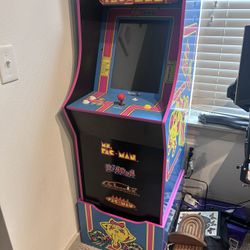 Arcade1Up Ms. PAC-MAN Arcade Cabinet With Riser, Blue
