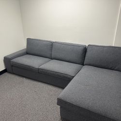 Grey L-Shaped Sectional Couch – Very Lightly Used