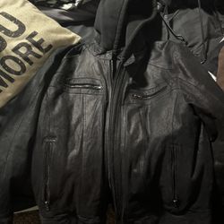 Black Rivet Genuine Leather Jacket 