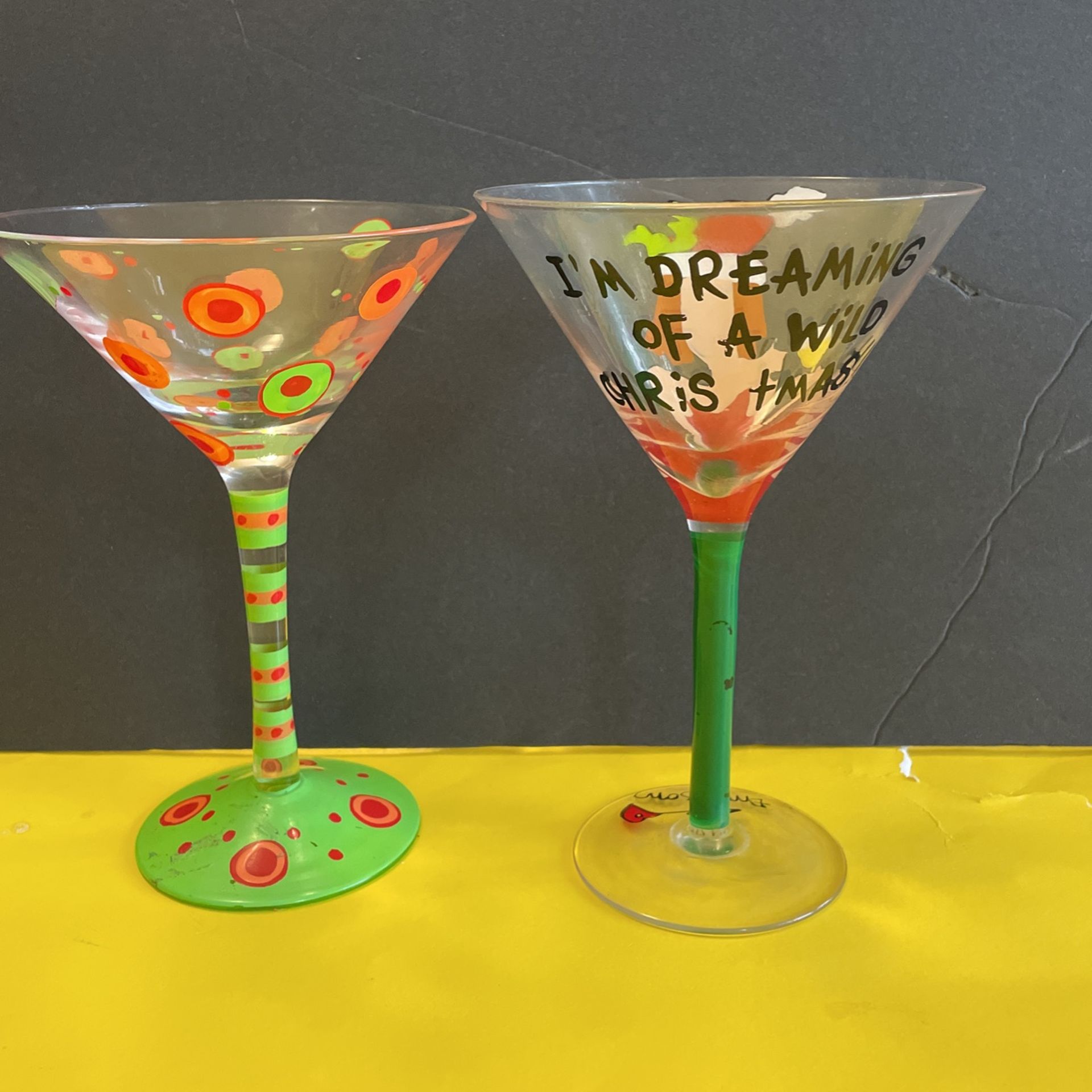 Hand Painted Martini Glasses