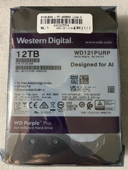 WD121PURP Western Digital Purple Pro Air 12TB 3.5" 6GB/s SATA 7200RPM 256MB HDD