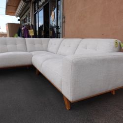 Aiden & Ivy 2 pc Aeva Sectional Sofa Couch with MCM Legs