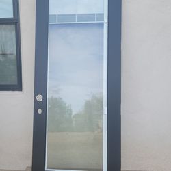 Exterior door with blinds built in