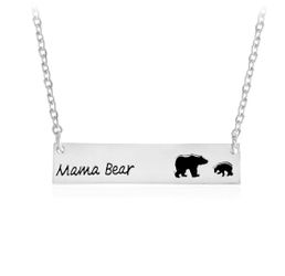 Mama Bear Silver Bar necklace