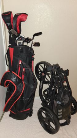 Top Flite Golf Club Set with Push Cart