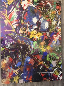JAZZ… Louis Armstrong Hand Made Portrait 48W X 36L