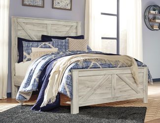 Ashley Furniture Bellaby Queen Crossbuck Panel Bed. Whitewash