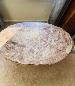 Antique coffee table marble pink color beautiful piece