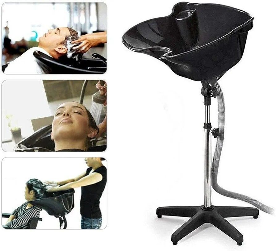 Height Adjustable Hair Washing Sink Basin Station Barber Shop Beauty Salon/Outdoor RV Camper/Home, Portable Shampoo Bowl Shampoo Sink Basin Wash Hair