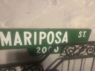 Vintage porcelain street sign Mariposa ST