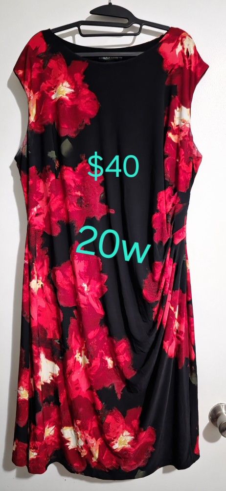 Red And Black Flower Dress