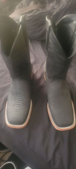 black python square toe boots