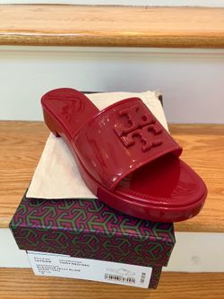 Tory burch red slide sandal