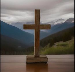Handcrafted Standing solid Walnut Cross crucifix