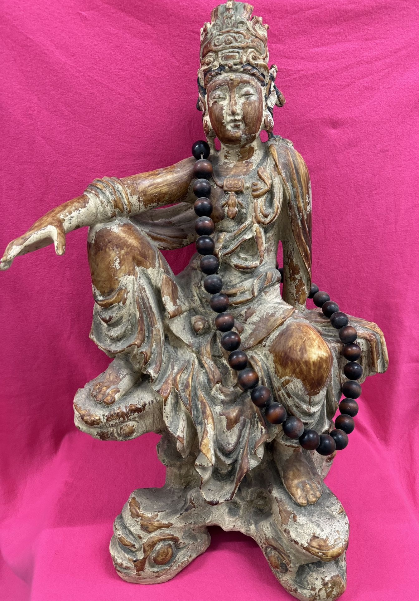Chinese Tibetan Buddhism guanyin Buddha statue 32" Tall Made Of Resin