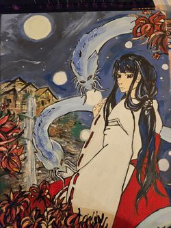Inuyasha- kikyo Watercolor painting