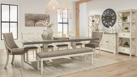 Bolanburg Two-tone Dining Table, 2 Chairs, 2 Side Chairs and Bench