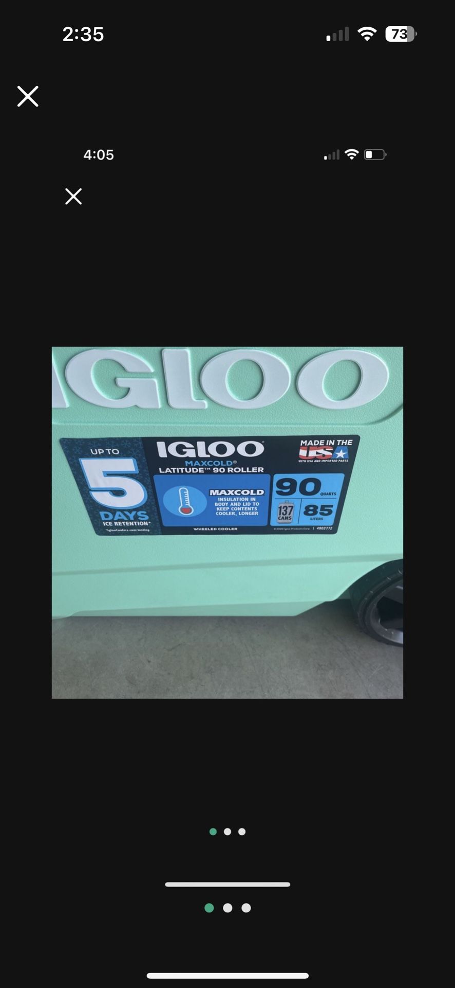 Brand new Igloo rolling cooler 90 Quarts 
