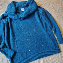 Women's Chico's Cowl Neck Sweater Size M