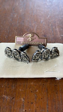 Vintage 14K Rolled Gold Overlay & Sterling Silver Three Wise Monkeys Cufflinks