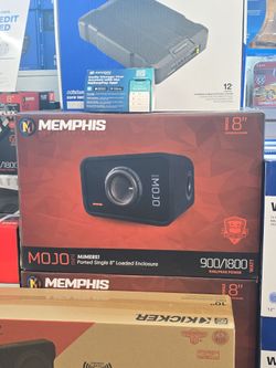 Memphis Audio MJME8S1V2
Ported enclosure with 8" subwoofer wired for 1-ohm impedance