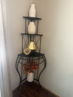 Cute Black Corner Shelf 