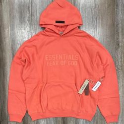 Essentials Fear of God Hoodie "Coral"  NEW