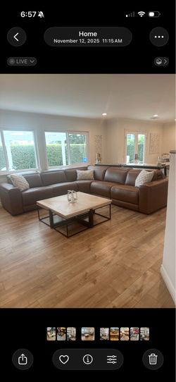 Wooden Coffee Table w/ 4 slide out stools