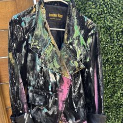  Retro Hand Painted Suede Jacket