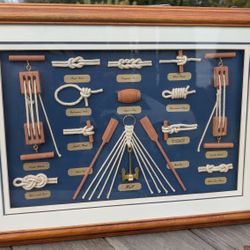 Framed Nautical Knot Display | Maritime Decor | Vintage Boat & Sailing Wall Art
