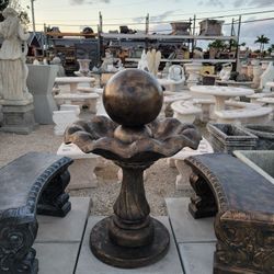 Concrete Sphere Ball Water Fountain / Cement Backyard Garden Outdoor Fountains