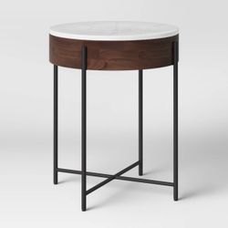 Round Marble End Table  24H x 20W x 20 D