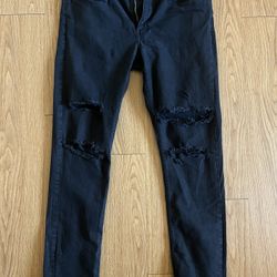 MENS H&M SKINNY FIT RIPPED DESTROYED JEANS 34