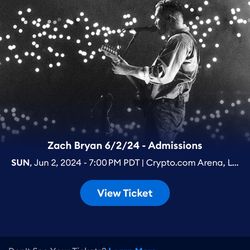 Zach Bryan Ticket For TONIGHT 6/2