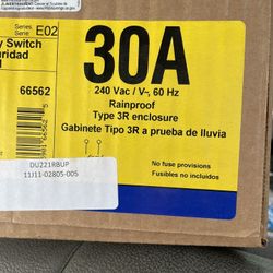 Square D 30 Amp Disconnect New