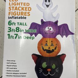 Outdoor LED Lighted Stacked Figures Inflatable