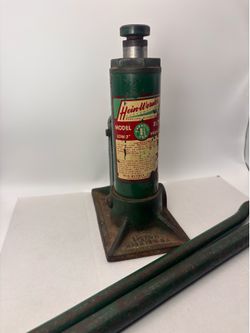Vintage Hein-Werner 1½ Ton Hydraulic Bottle Jack w/ Original Handle