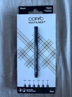 Copic Multiliner+ 6-Piece Set (Black) - Brand New
