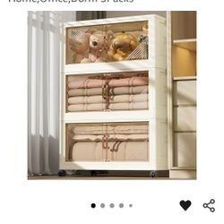 23 Gal Stackable Storage Bins with Lids, Closet Organizers and Storage, Collapsible Storage Bin with Wheels, Plastic Clothes Storage Cabinet Container