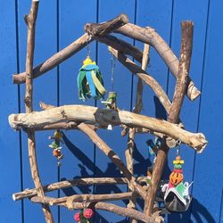 Huge And Thick Macaw - Cockatoo Perch Tree .., Lots Of Gnarly Macaw Fun !! 