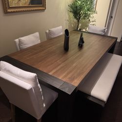 Jackson Two-tone Rectangular Table With 4 Side Chairs & Bench