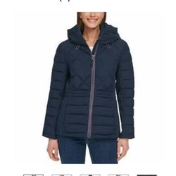 Tommy Hilfiger Ladies Quilted Mixed Media Jacket 