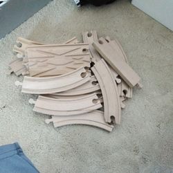Wooden Train Track Lot(Curves, Turnout, Crossover, Straight Track