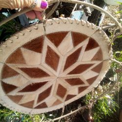 Large Vintage Dream Catcher Leather And Woven 