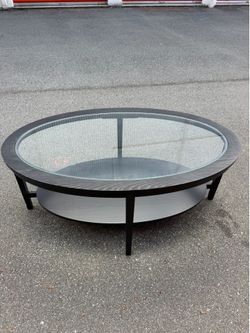 PICK UP TODAY – Large IKEA Black Coffee Table with Glass Top