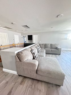 Large Ashley 80702 Oversized Sectional Sofa – Modern Gray Couch