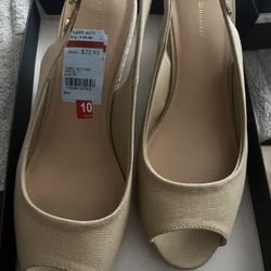 Tommy Hilfiger Beige Open Toe Wedge 