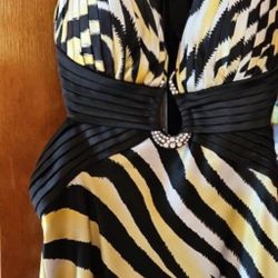 Yellow & Black Zebra Prom/Evening Gown-Size 4